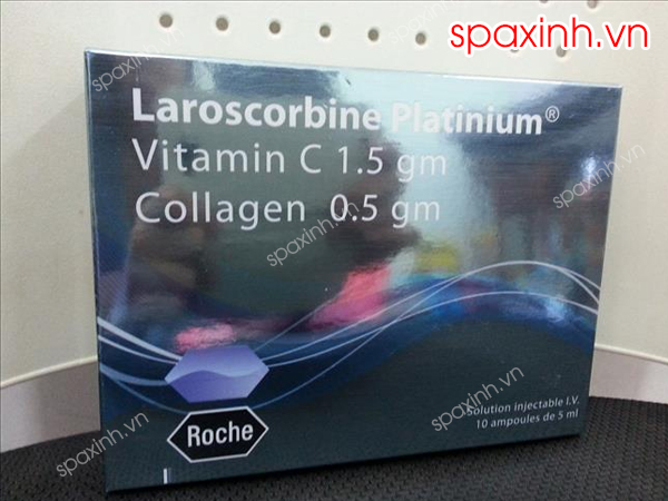 Thuốc tiêm trắng da Laroscorbine Platinium Vitamin C+Collagen Roche chính hãng (Pháp)